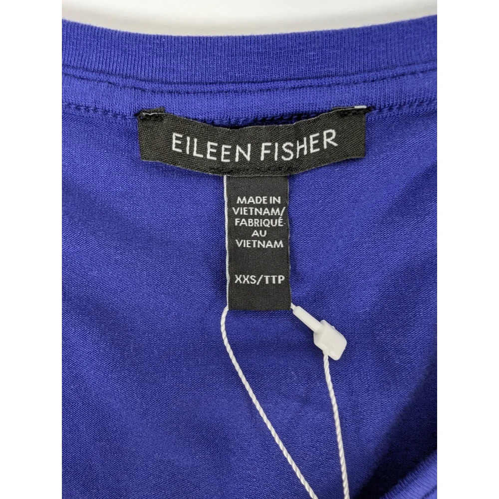 NWT Eileen Fisher 2XS Blue Knit Midi Dress Classic Staple Oversized Lagenlook